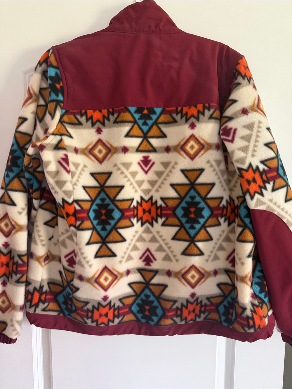 Hooey Maroon & Aztec Print Fleece Jacket - Picture 3 of 3